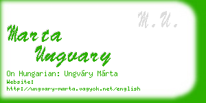marta ungvary business card