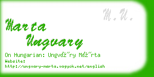 marta ungvary business card